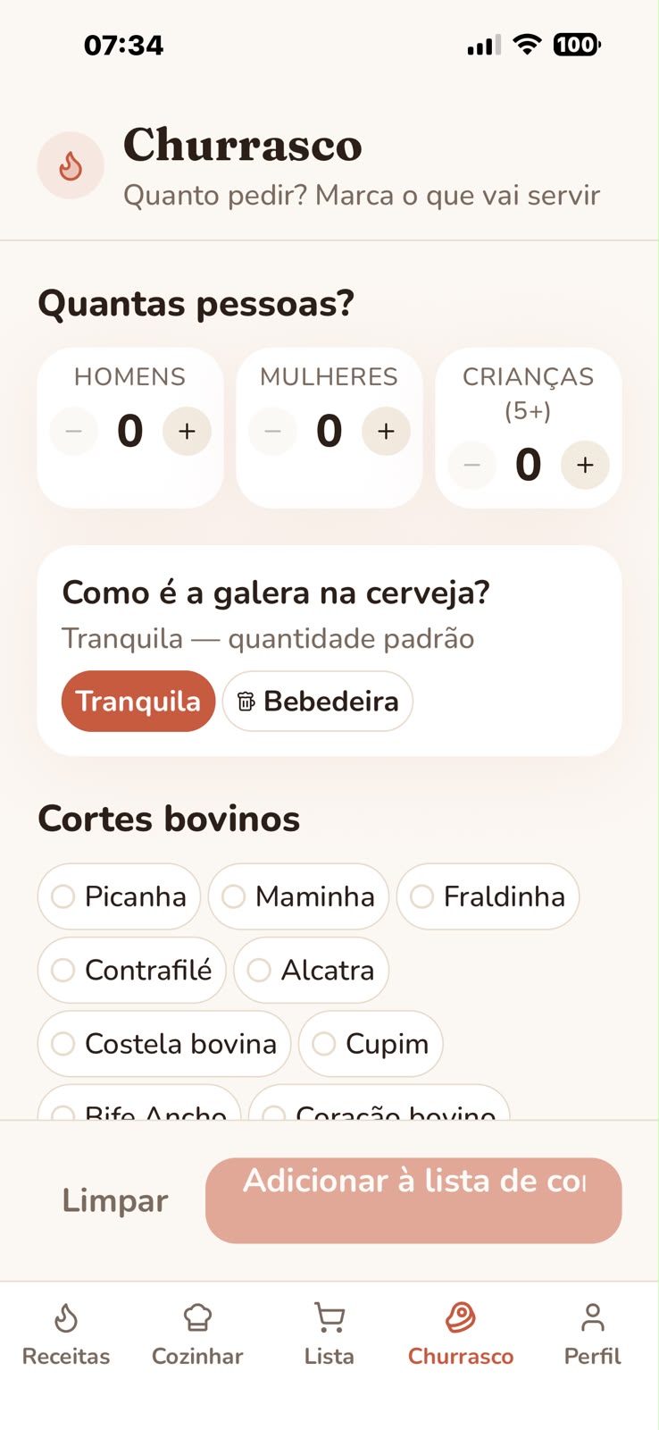 Calculadora de churrasco